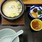 春帆楼 - 雑炊と煮こごりとお漬物