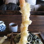 そば処 薬師 - 海老天デカい!!