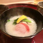 多仁本 - 白味噌に潜む、鴨つくね京人参と蕪　姫蕪