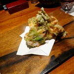 島之内 一陽 - 蕗の薹とエビのかき揚げ