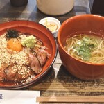 Washoku Enishi Sobakiri - 蕎麦と近江牛ローストビーフ丼