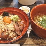 Washoku Enishi Sobakiri - 蕎麦と近江牛ローストビーフ丼