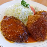 Tonkatsu No Matsui - 2021年8月　ヘレ＆ハンバーグ　どっちも結構な大きさ～(^o^)