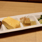 天ぷらと日本酒 明日源 - おつまみ４品