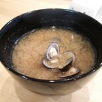 小判寿司 - しじみの味噌汁。