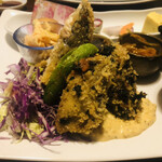 魚酔庭 - アジフライカキフライも盛り付けがキレイ