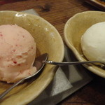 万両 - チルコドーロさんのりんごシャーベットと銀シャリ