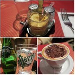 Le Danube Bleu - パリのマスタードはおいしい/ペリエ€4/チョコレートドリンク€3.5