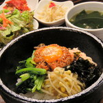 Stone grilled bibimbap set meal