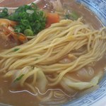 のざわ食堂 - チャンポンの麺は中細ストレート麺で中華そばと同じ麺を使用しているようですね＾＾