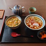 麺類・お食事処 おかだ - マル得セット（温きしめん&ミニカレー丼）800円