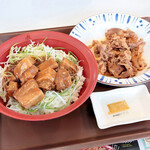 Sukiya - 豚角煮丼、牛皿並盛