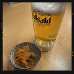 亀松 - 生ビール&お通し
