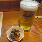 やきとり一番 - 料理写真:生ビールとお通し