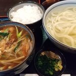 Udonya Raimu - チャーシューつけ麺（970円）とライス（220円）