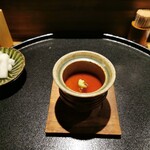 薪鳥新神戸 - 玉地蒸し　たまり醤油のべっこうあんかけ