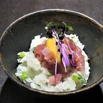 十皿 - シラスと氷見の寒ブリをトッピング