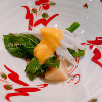 やすい - 菜の花と白魚の黄身酢がけ