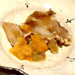 菊鮨 - ❺渡り蟹〜清酒と紹興酒に漬けた新鮮な渡り蟹、上海蟹の紹興酒漬けみたいな蟹の旨味にしゃぶりついてしまう♫