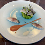 レストラン オネット - 私の前菜は〆鯖〜♡
                                苺のソースが合います✩.*˚