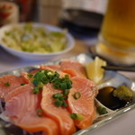 学大酒場エビス参 - 炙りサーモン キタ！