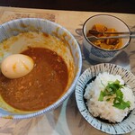 麺屋 波 - 2021年11月　カレーつけ麺＆カレー茶漬け 並盛、フルトッピング　1000円