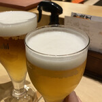 鮨 航 - 乾杯は冷えたビールで。