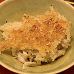 霞町 やまがみ - 鮎ご飯 お焦げ