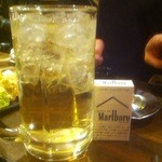 魚と旬菜と日本酒　炙りのどまん中 - ハイボール　メガジョッキ