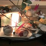 銀座 しのはら - 暗闇のなかで八寸登場