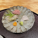 馳走 啐啄一十  - 金目鯛白甘鯛　　　河豚と芽葱