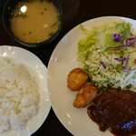 レストランAoki - Aランチ ハンバーグと魚のフライ