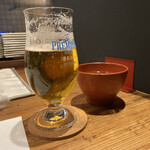 じき - ビール、おとおし　鱈の赤だし