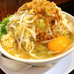 ラーメン浅野 - ラーメン（並）750円＋生玉50円