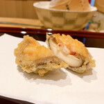 天ぷら たけうち - 原木椎茸と芝海老