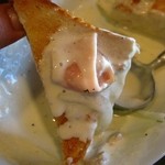 モーニングトーストにカルボトーストのソースを絡めて