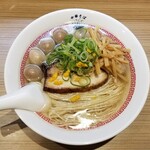 中華そば 六感堂‏ - 太刀魚煮干柚子そば（しお）＋うずら味玉５個