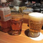 阿佐ヶ谷バードランド - 妻はウーロン茶、自分はアウグスビールから。