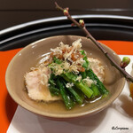 Nihon Ryouri Shinchaya - ﾎﾛﾎﾛ鳥と菜花の白梅煮