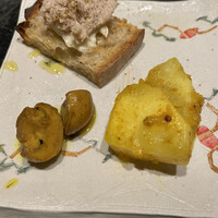 焼き鳥 とき - 前菜3種、ブルスケッタ以外はスパイスマリネ