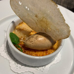 ラ・ファソン 古賀 - 洋梨と発酵バターミルクのクレームブリュレ & アールグレイのキャラメルアイス