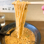 麺処 ごまや - 麺は中加水のややモチ麺。