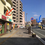 Mozu - 赤線が同店、青線が下松駅南口ターミナル