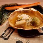 馬車道 大かわ - 海老芋と蕗の薹の天婦羅