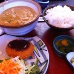 手打めん処 三朝 - カレーうどん定食