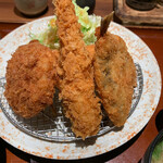 焼魚食堂　魚角 - ミックスフライ定食　960円