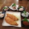 海鮮丼屋 海舟 - アジフライとミニ小鉢たち♪