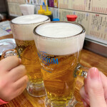 堂島精肉店 - お肉にはやっぱりビールね(^_-)-☆