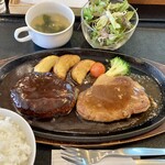 caffe Girasole - ハンバーグ&ポークジンジャーセット