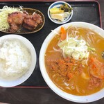 かつ味 - 料理写真:タンタン麺と唐揚げと半ライスセット980円